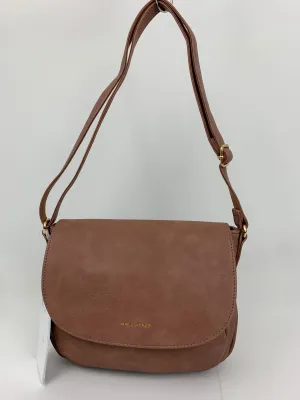 HAMBURG DEEP PINK - Soft faux leather saddle shoulder bag
