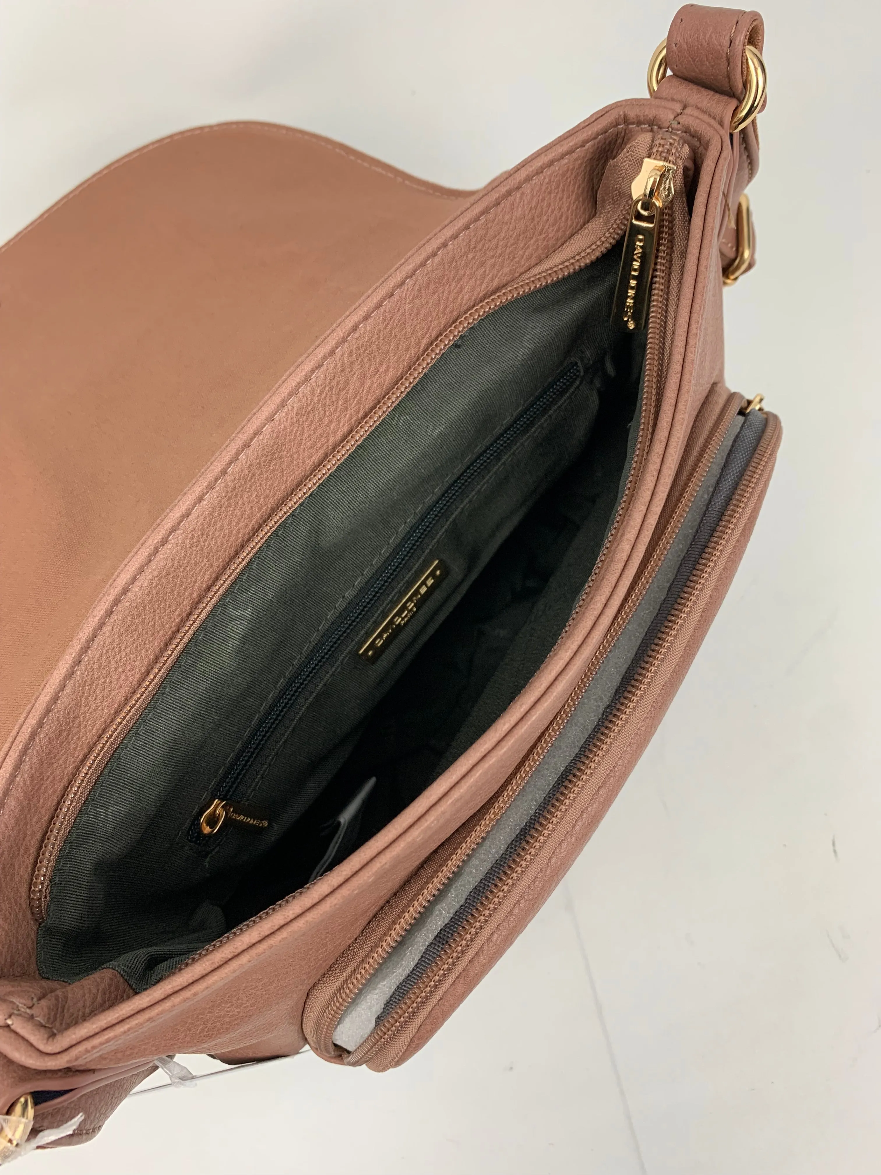 HAMBURG DEEP PINK - Soft faux leather saddle shoulder bag