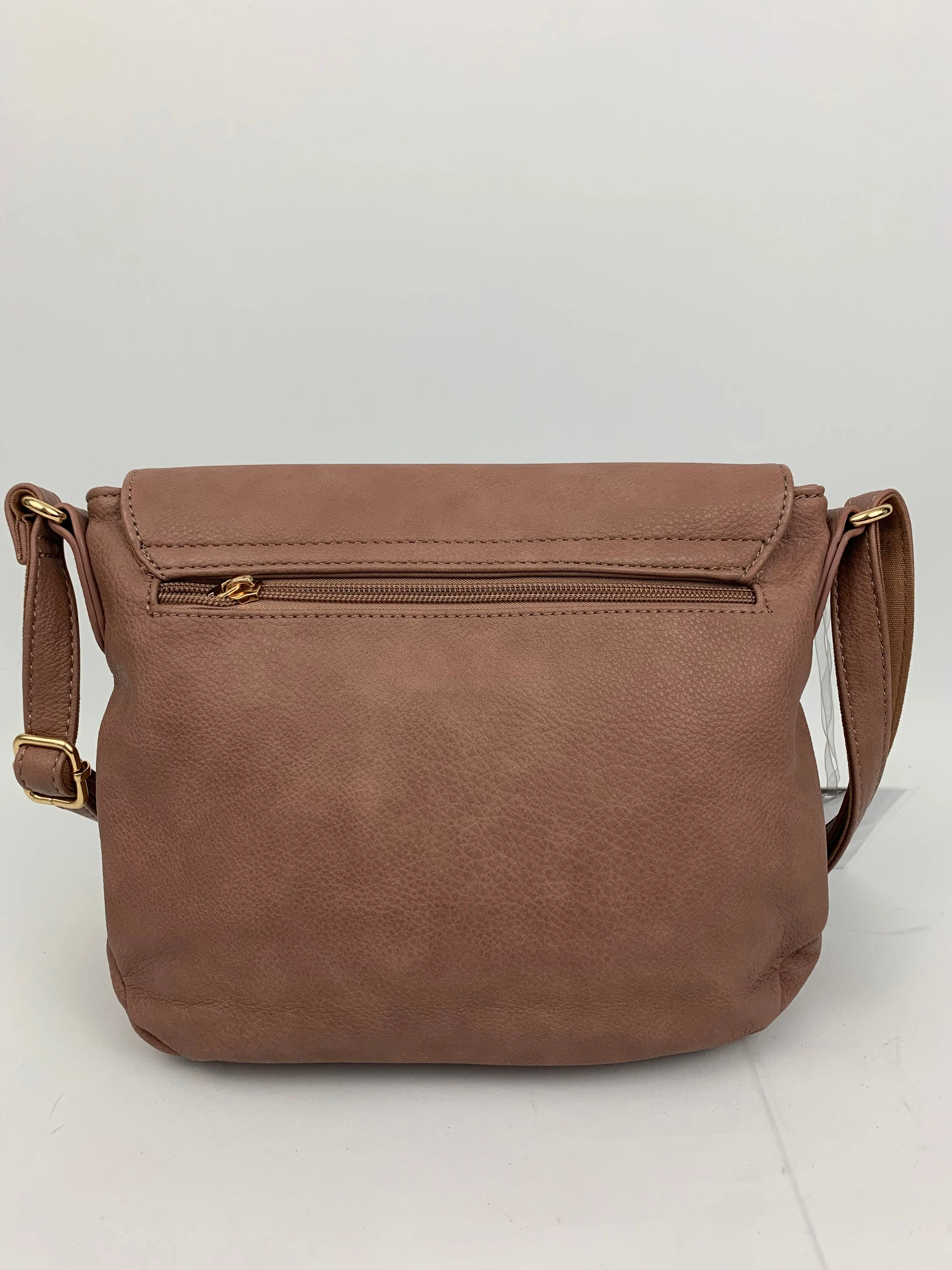 HAMBURG DEEP PINK - Soft faux leather saddle shoulder bag