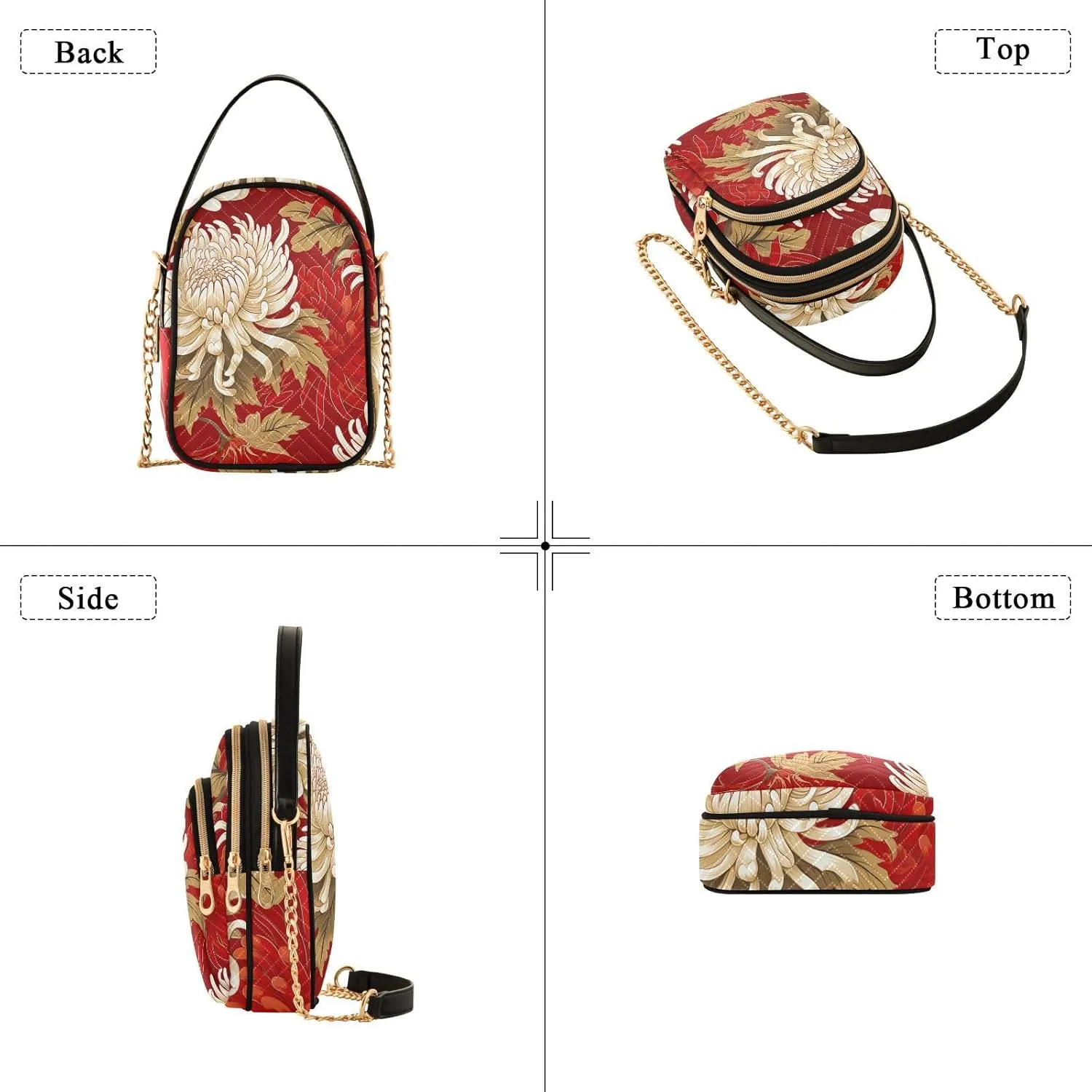 Hand Drawn Pizza Women's Crossbody Sling Handbags, Zipper Shoulder Bag, Fall Crossbody Purse