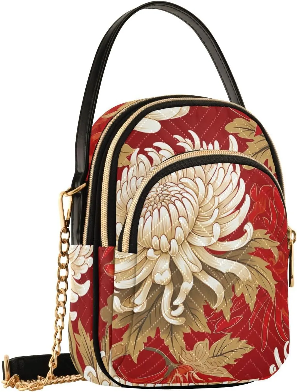 Hand Drawn Pizza Women's Crossbody Sling Handbags, Zipper Shoulder Bag, Fall Crossbody Purse
