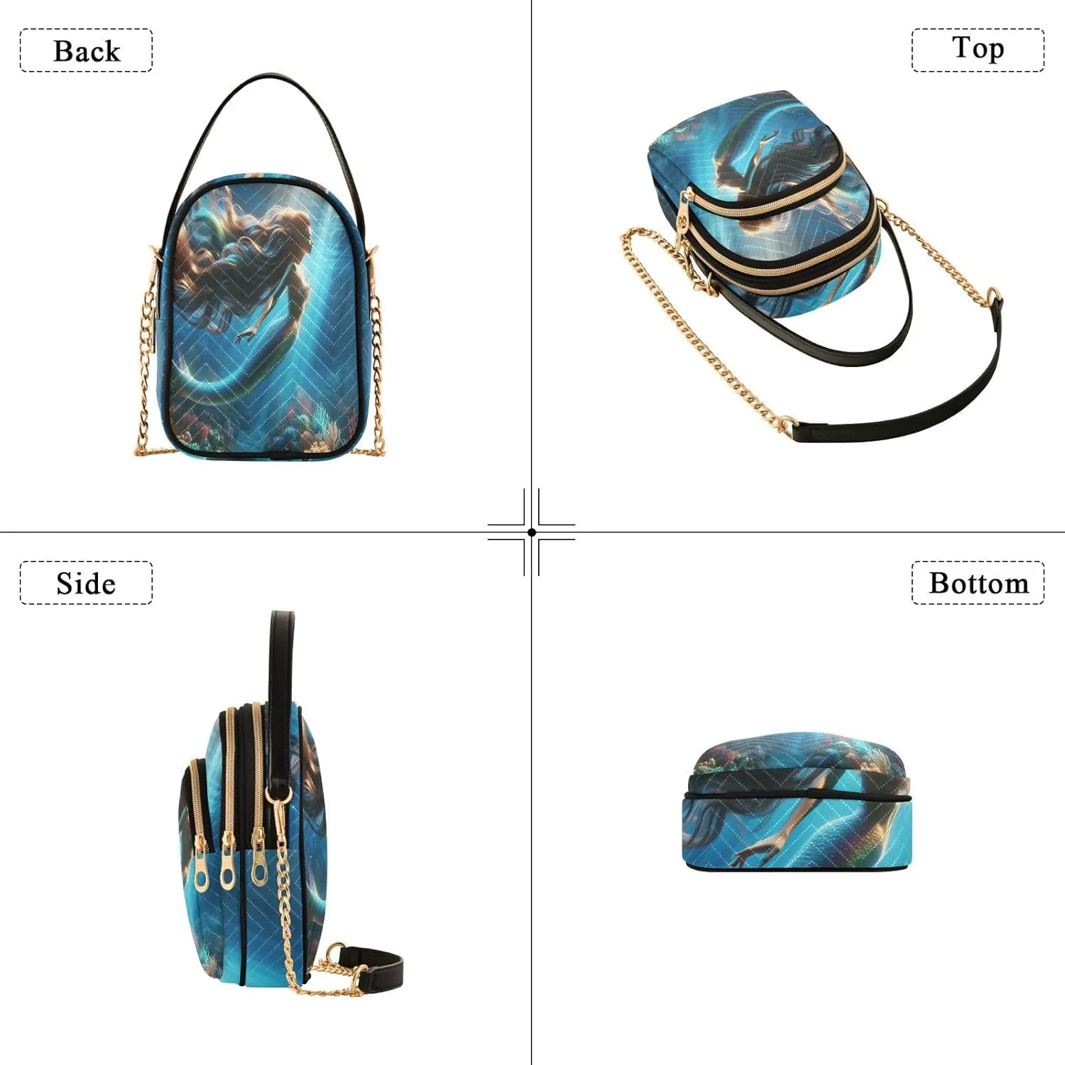Hand Drawn Pizza Women's Crossbody Sling Handbags, Zipper Shoulder Bag, Fall Crossbody Purse