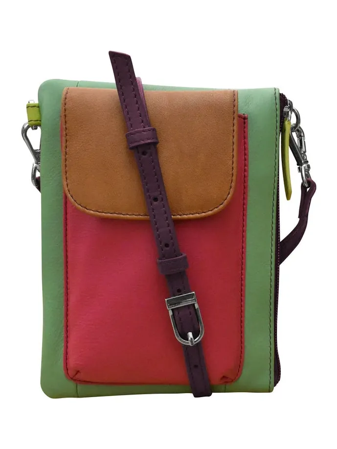 Handbag Cell Phone Sage Multi Leather RFID Blocking 6040