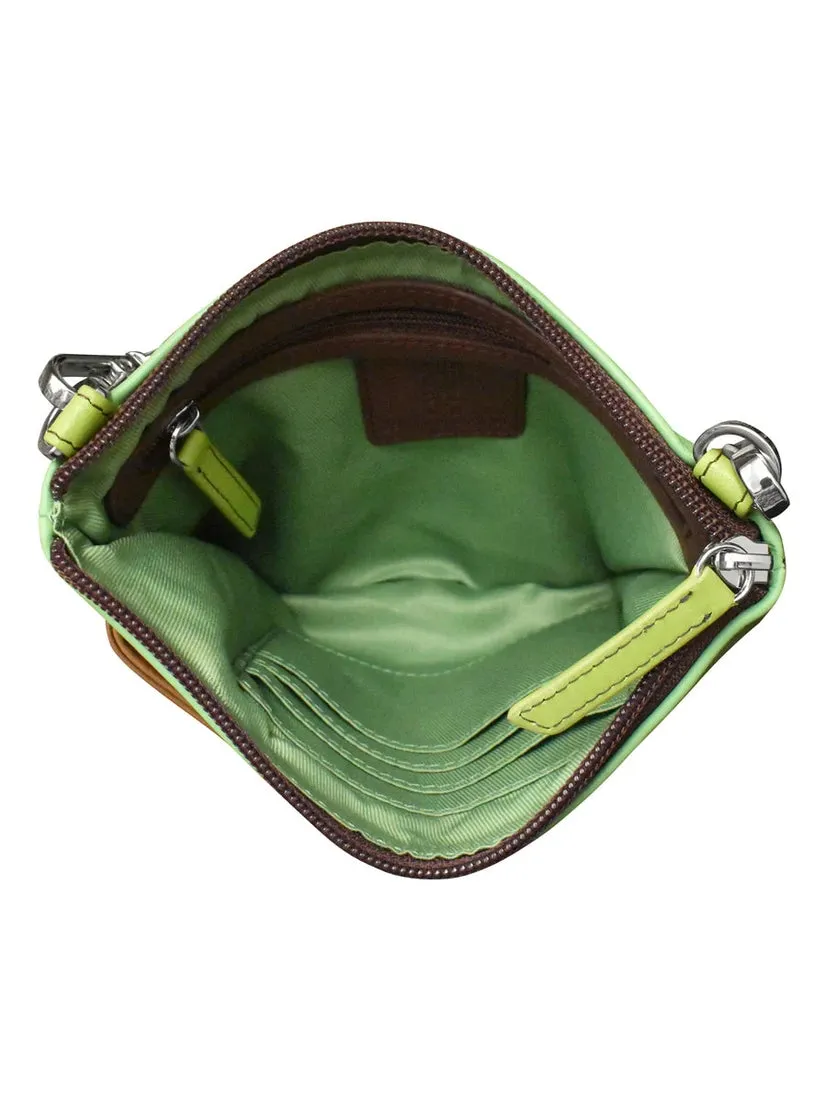 Handbag Cell Phone Sage Multi Leather RFID Blocking 6040