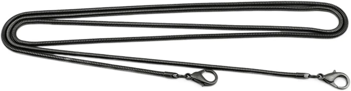 Handbag Strap 90/100/110/120/130cm Black Metal Chain DIY Replacement Bag with Serpentine Chain for Handbag Satchel Shoulder Bag Accessories Cross Body Bag Strap(120cm)