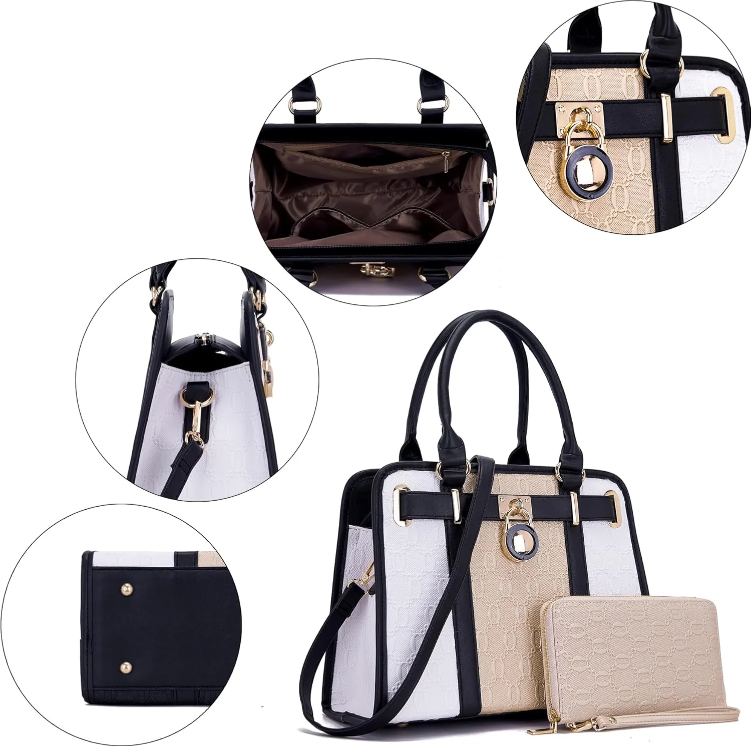 Handbags Sets For Women Shoulder Bags Top Handle Work Satchel Tote Purses Set With Matching Wallet 2pcs
