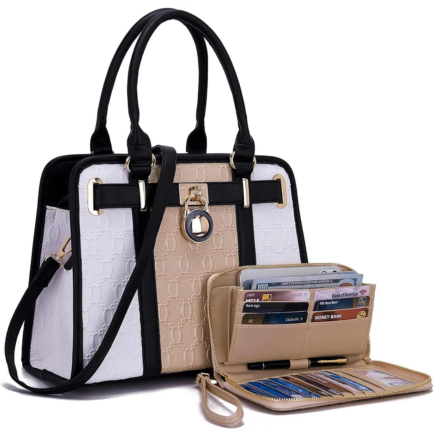 Handbags Sets For Women Shoulder Bags Top Handle Work Satchel Tote Purses Set With Matching Wallet 2pcs