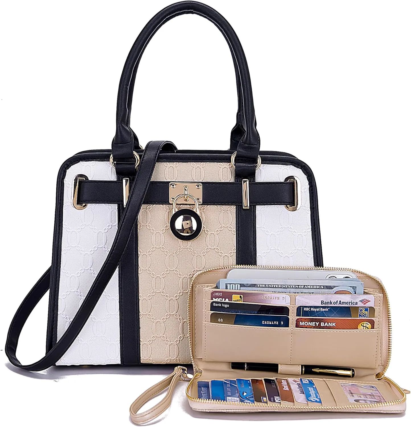 Handbags Sets For Women Shoulder Bags Top Handle Work Satchel Tote Purses Set With Matching Wallet 2pcs