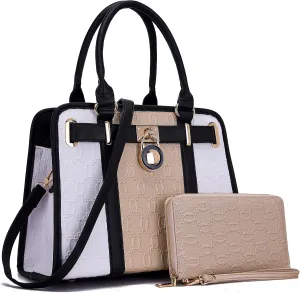 Handbags Sets For Women Shoulder Bags Top Handle Work Satchel Tote Purses Set With Matching Wallet 2pcs