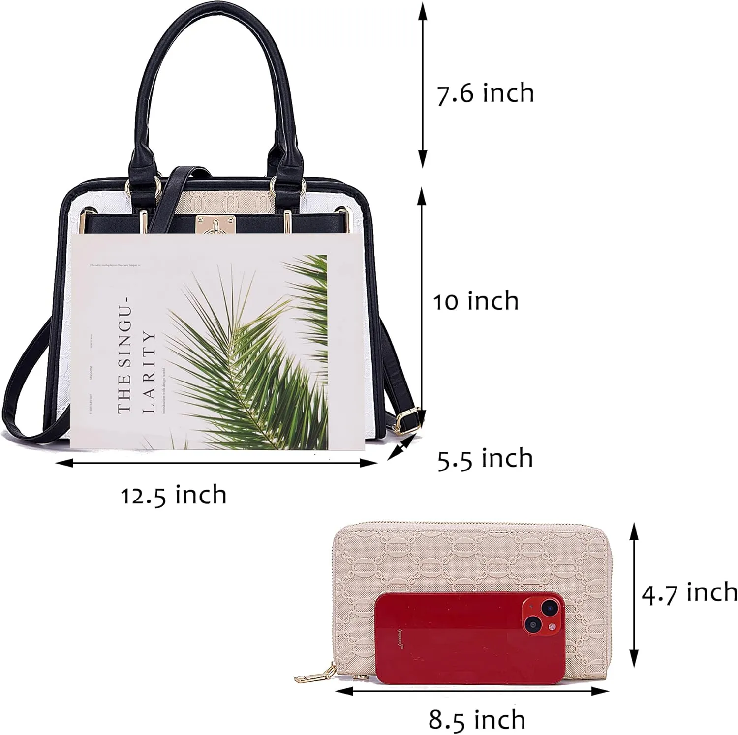 Handbags Sets For Women Shoulder Bags Top Handle Work Satchel Tote Purses Set With Matching Wallet 2pcs