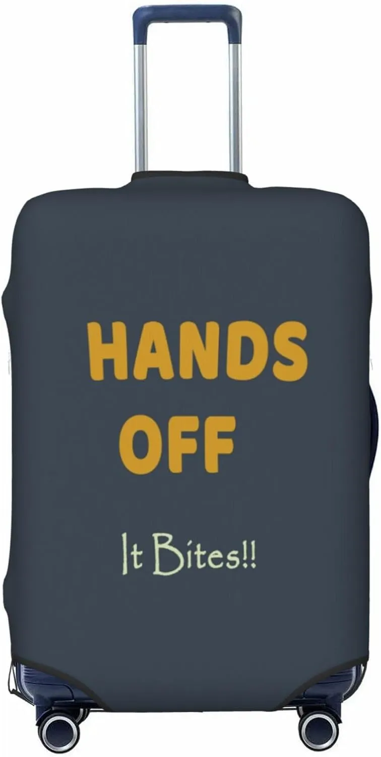 Hands Off It Bites Travel Luggage Cover Fits 18-32 Inch Luggage, Elastic Suitcase Cover Protector with Concealed Zipper for Wheeled Suitcase Travel Accessories