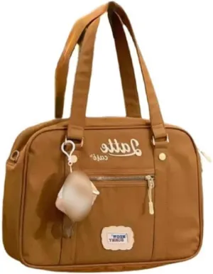 Harajuku Shoulder Bag Cute Book Bag with Pendant Kawaii Messenger Tote Bag Aesthetic Commuter Bag for Women