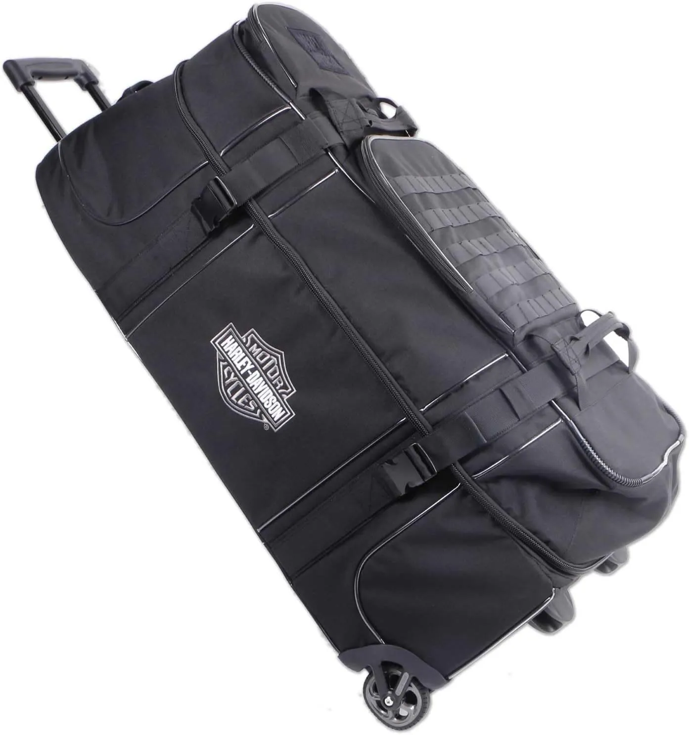 Harley-Davidson Rugged Polyester Large Rolling Duffel Bag - Black (33")