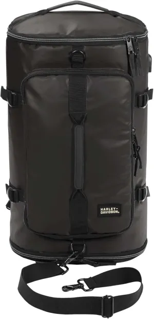 Harley-Davidson Water-Resistant Travel Hybrid Duffel Bag/Backpack - Black