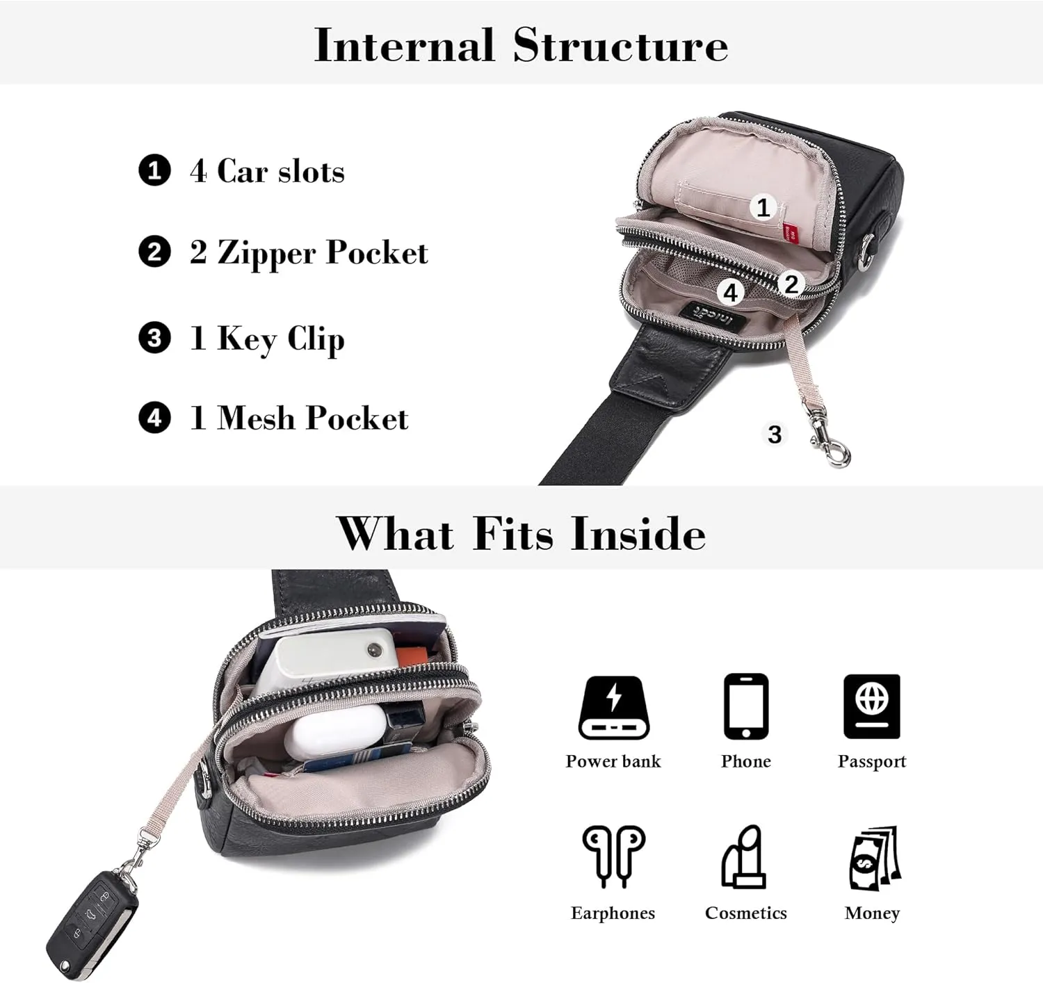 Haytijoe Small Crossbody Sling Bag for Women Travel Purses Anti Theft Cross Body Bag for Woman Fanny Packs