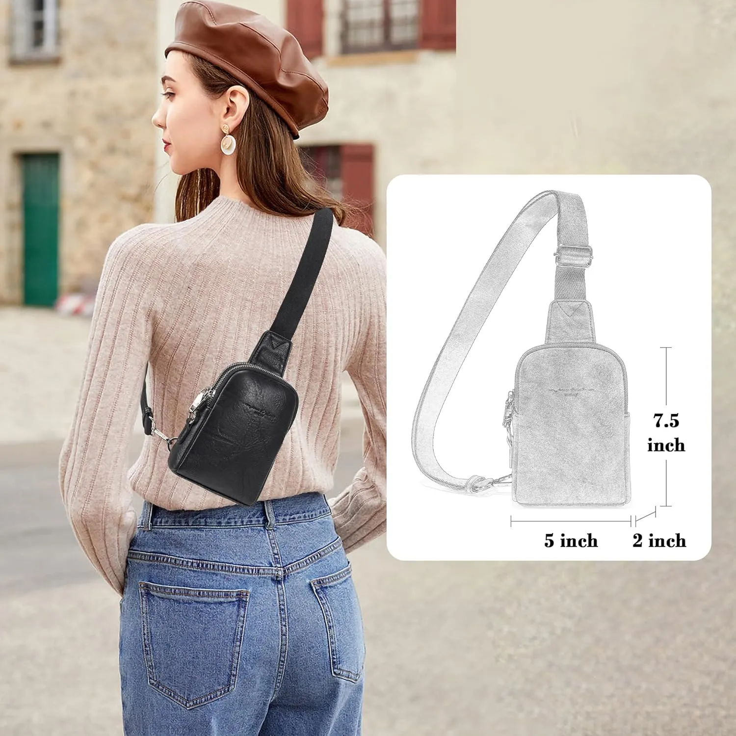 Haytijoe Small Crossbody Sling Bag for Women Travel Purses Anti Theft Cross Body Bag for Woman Fanny Packs