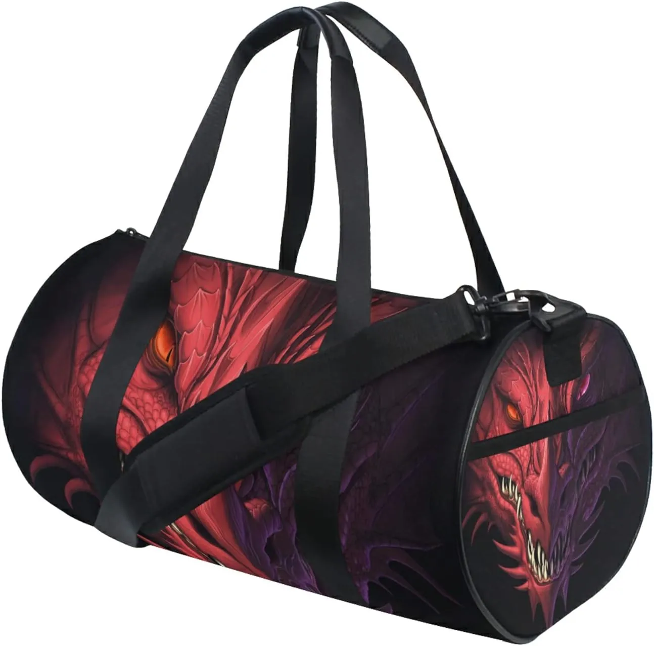 Head Of Angry Red Dragon Gym Duffel Bag Canvas Travel Weekender Luggage Handbag for Men Women