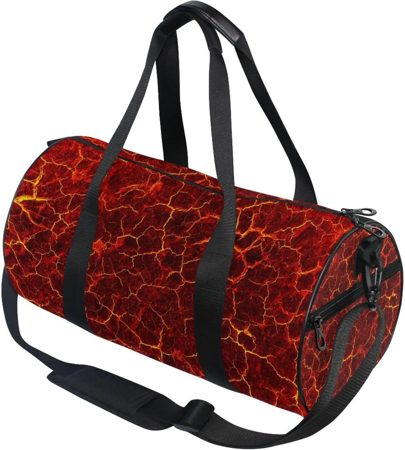 Heat Red Lava Gym Duffle Bag for Women Men Sports Fitness Bag Workout Travel Gymnastics Dance