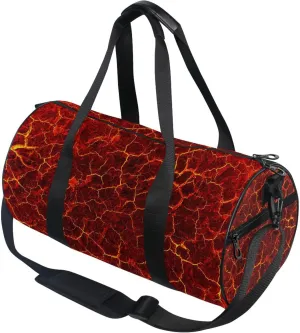 Heat Red Lava Gym Duffle Bag for Women Men Sports Fitness Bag Workout Travel Gymnastics Dance