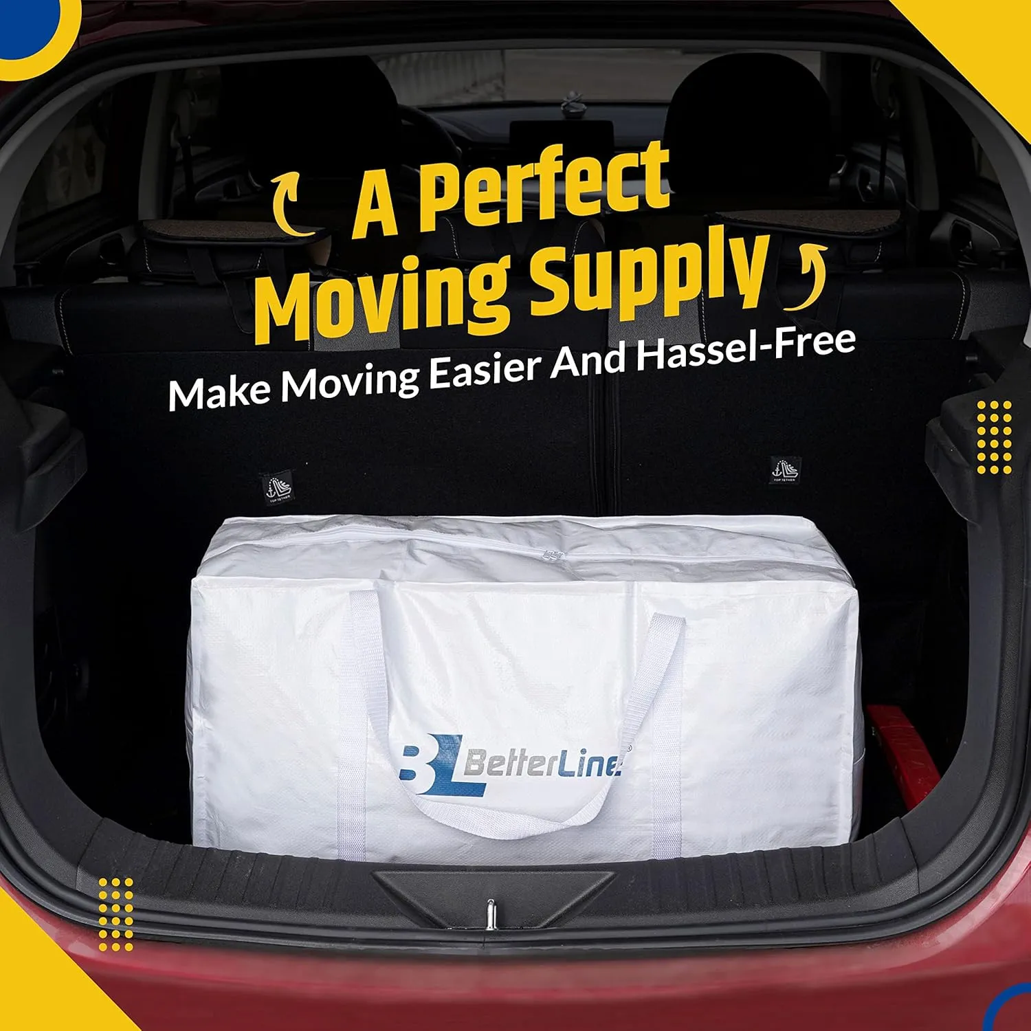 Heavy Duty Moving and Storage Bag,29"x13"x15" Inches Tote with Reinforced Handle,Holds up to 65 lbs.,Tear and Water Resistant,Multi-Purpose and Foldable Double Zipper Polypropylene Bag,Set of 4