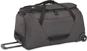 High Sierra Forester 28 In Roomy Water Resisting Wheeled Duffel w/ Padded Grab Handles, Interior Cross Straps, & Easy to Clean Interior, Black Heather