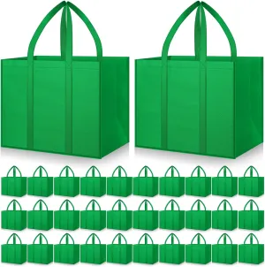Hillban 30 Pack Reusable Grocery Bags Bulk Large Shopping Bags Washable Foldable Heavy Duty Totes Storage Bags with handles