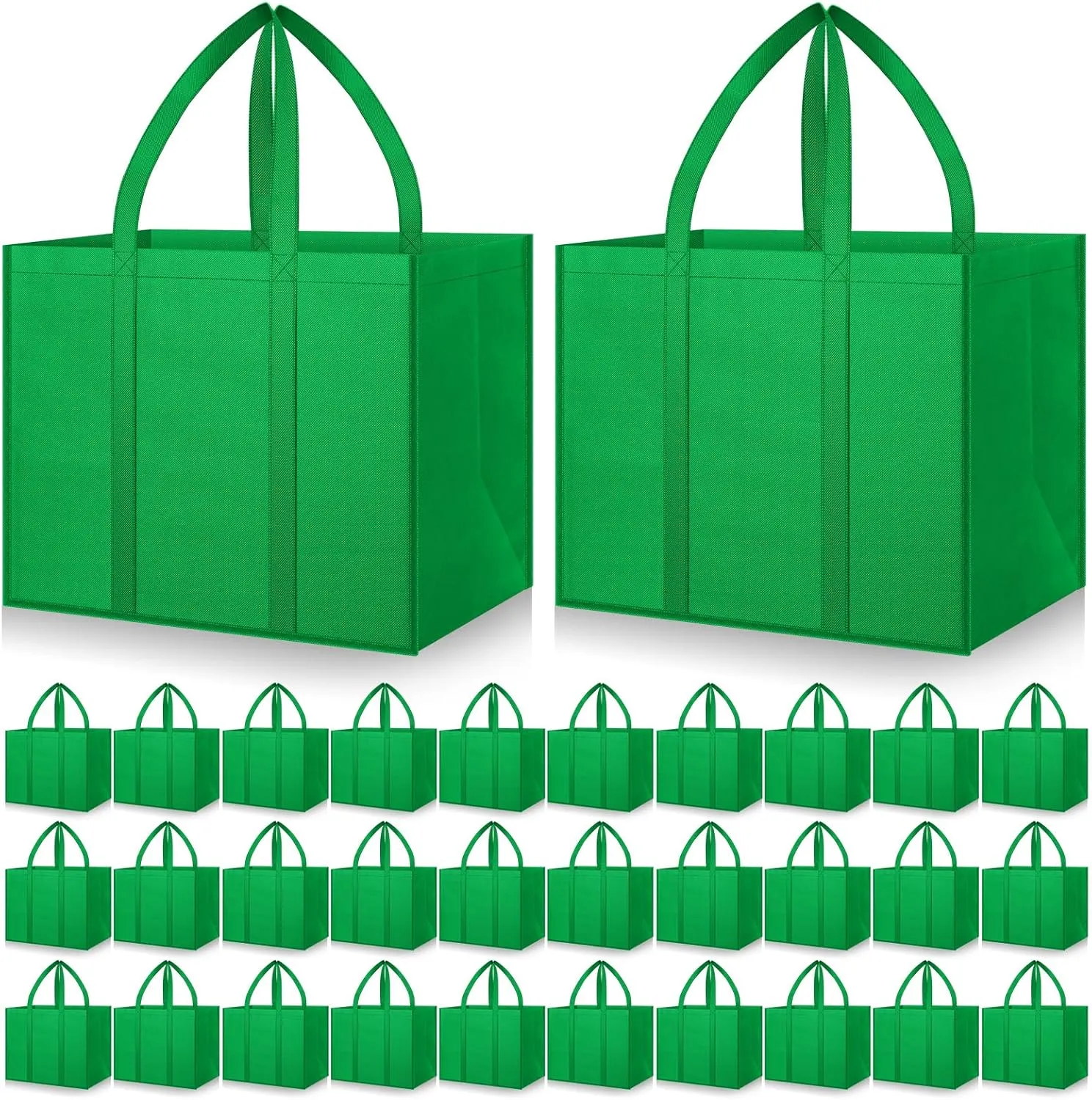 Hillban 30 Pack Reusable Grocery Bags Bulk Large Shopping Bags Washable Foldable Heavy Duty Totes Storage Bags with handles