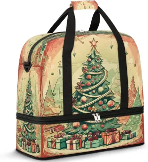 Holiday Magic Travel Duffel Bag, Travel Essentials, Gym Bag for Women, Weekender Overnight Bag With Shoes Compartment, Carry On Bags for Airplanes