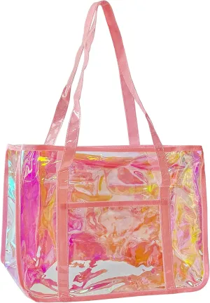 Holographic Clear Tote Bag Security Travel & Gym Clear Bag Perfect for Work Concerts Games