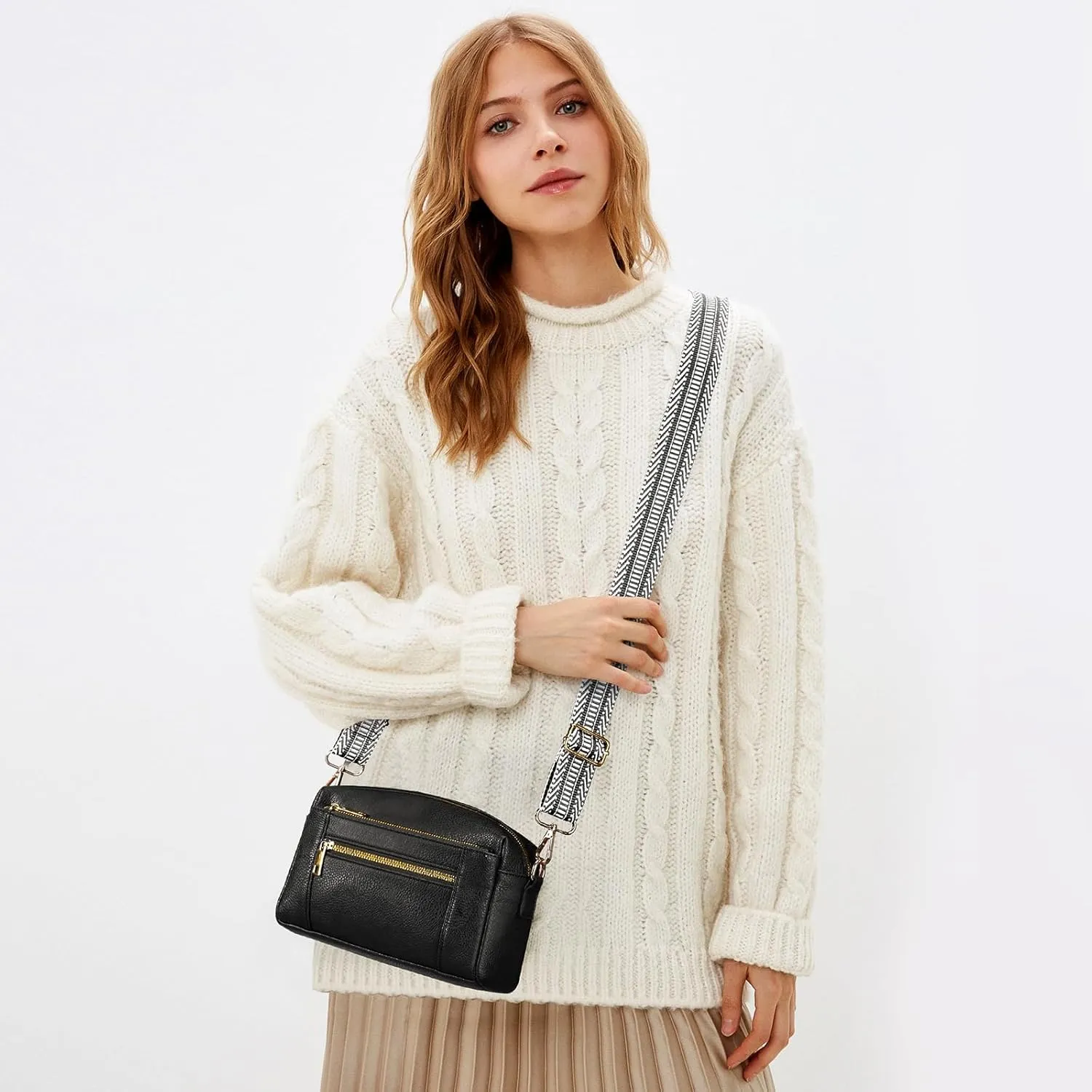 HOMIEE Crossbody Bags for Women Vegan Leather Purses RFID Blocking Anti Theft Shoulder Bag with Adjustable Strap