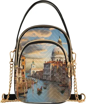 Houses on each Side of the Water Women's Crossbody Handbags, Fashion Crossbody Bag Phone Purses with Crossbody Strap