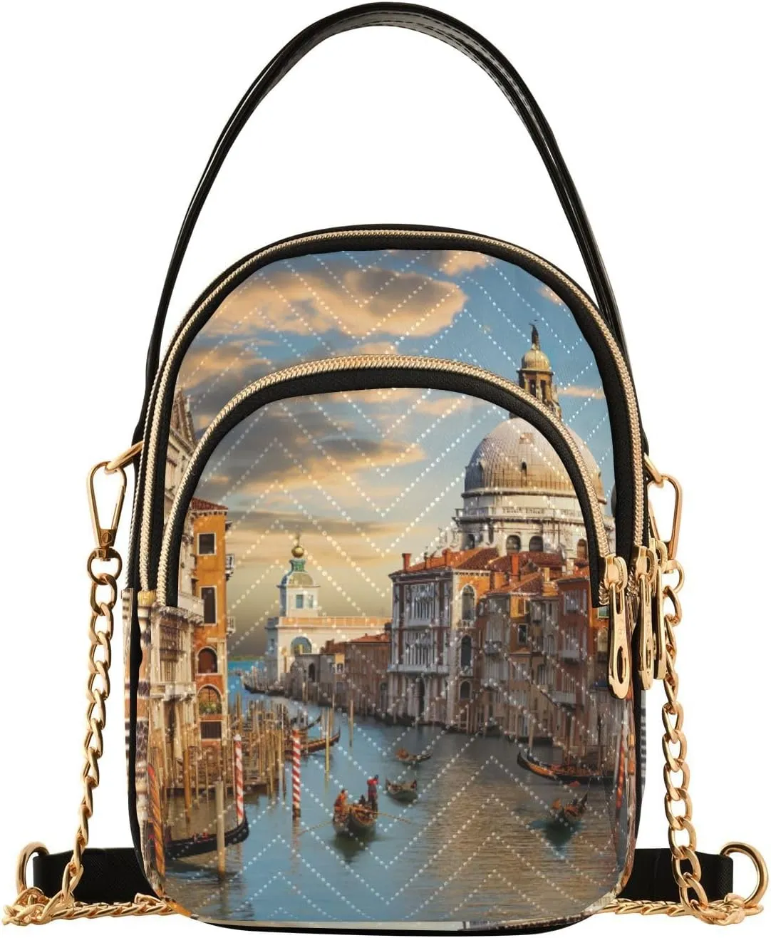 Houses on each Side of the Water Women's Crossbody Handbags, Fashion Crossbody Bag Phone Purses with Crossbody Strap