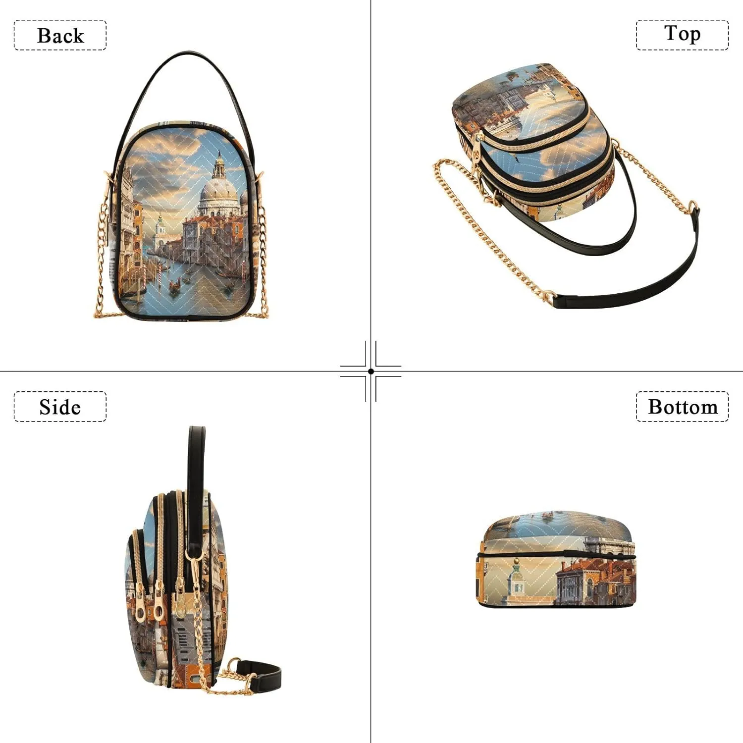 Houses on each Side of the Water Women's Crossbody Handbags, Fashion Crossbody Bag Phone Purses with Crossbody Strap