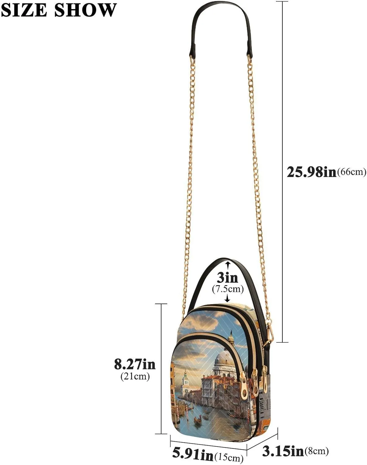 Houses on each Side of the Water Women's Crossbody Handbags, Fashion Crossbody Bag Phone Purses with Crossbody Strap