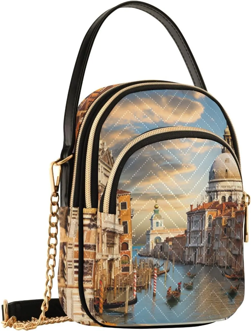 Houses on each Side of the Water Women's Crossbody Handbags, Fashion Crossbody Bag Phone Purses with Crossbody Strap