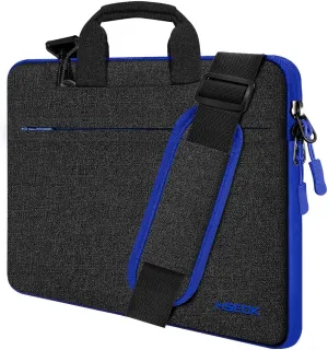 Hseok Laptop Shoulder Bag 15 15.6 16 Inch Briefcase, Compatible MacBook Pro 16 inch 2025-2019 M4 M3 M2 M1, Mac 15.4", XPS 15 and Most 15-16 inch Notebooks, Spill-Resistant Handbag, Black & Blue