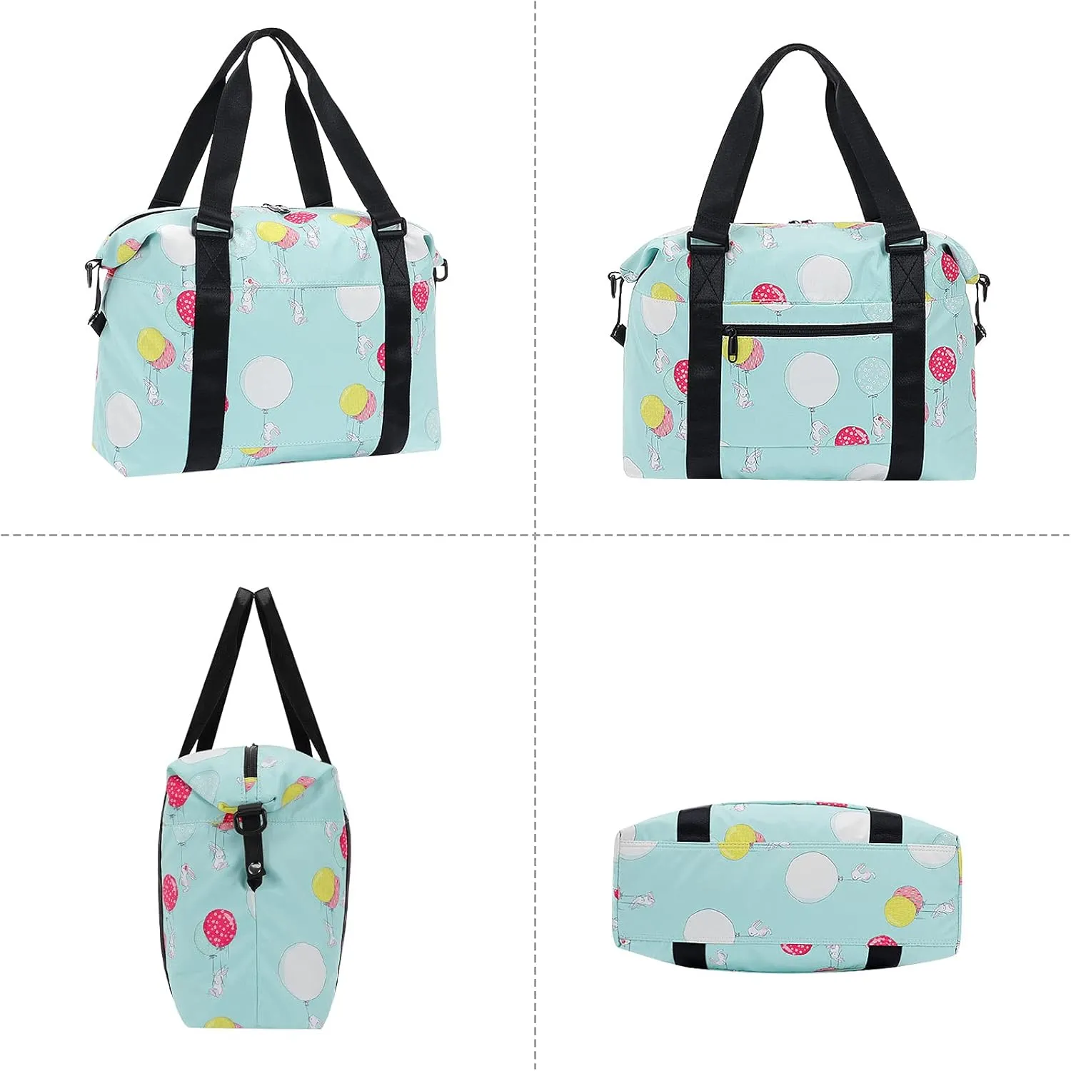 HUA ANGEL Travel Duffel Bag - Medium Size Weekend Overnight Tote Bag for Gym, Sports, Workout - Unisex Fitness Bag with Strap