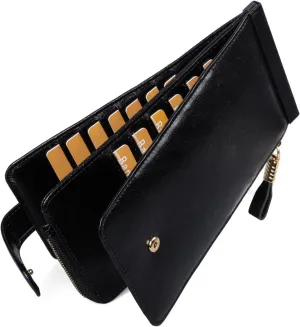 Huztencor Womens Leather Credit Card Holder Wallet RFID Blocking Wallet Women Card Case Purse