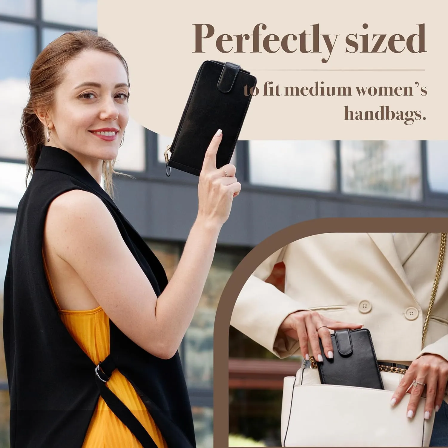 Huztencor Womens Leather Credit Card Holder Wallet RFID Blocking Wallet Women Card Case Purse