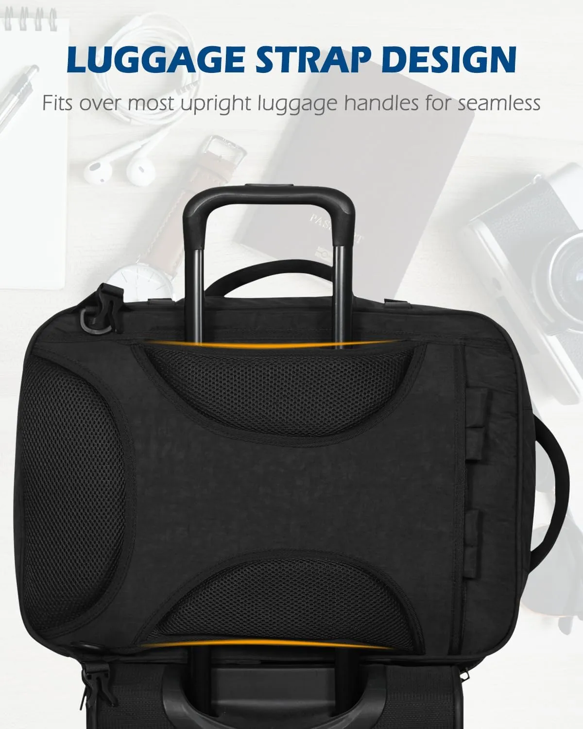 Hynes Eagle 44L Carry on Backpack Airline Approved Travel Backpack for Men Women Large Laptop Backpack 17 inch Nylon Backpack Overnight Weekender Bag Black