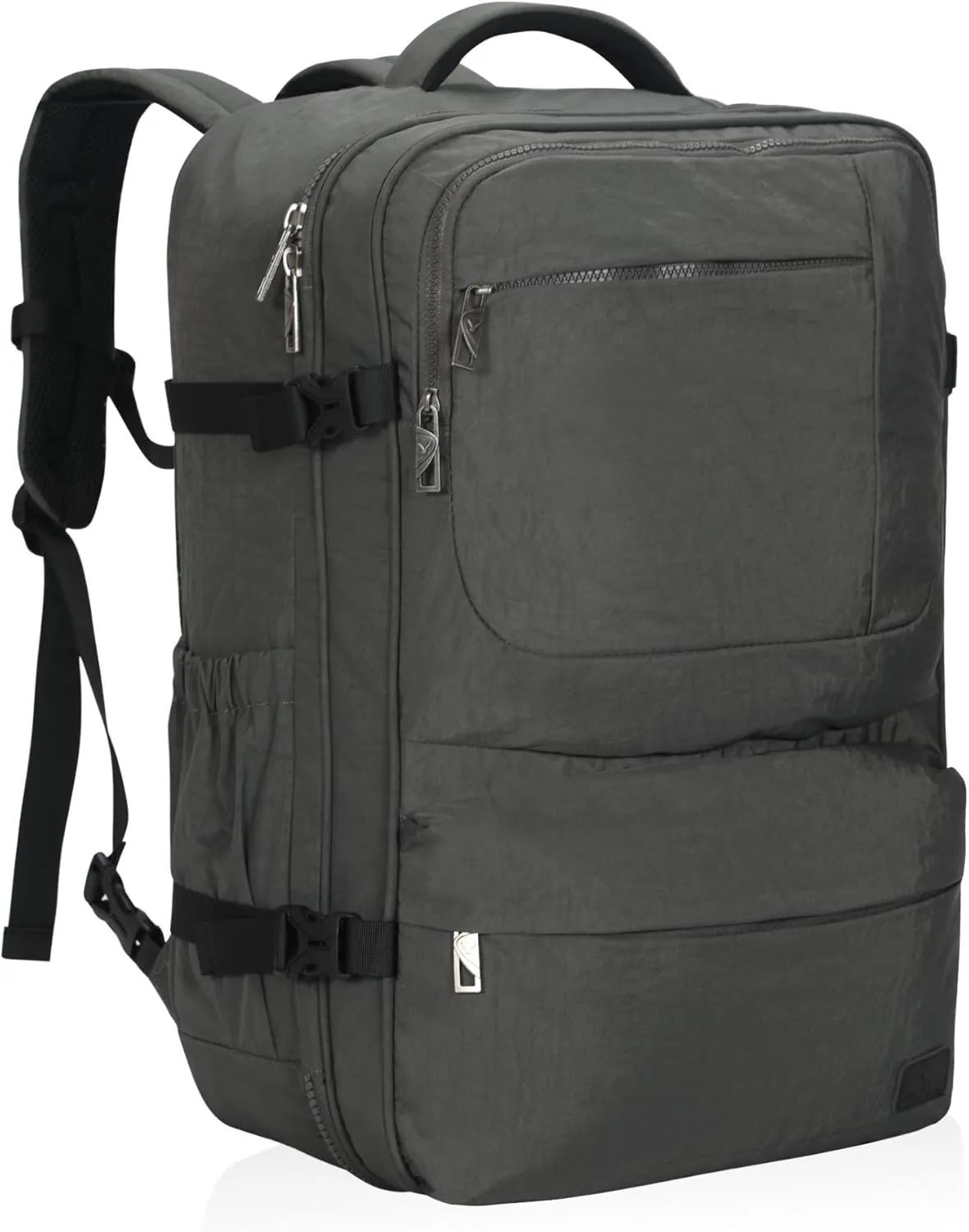 Hynes Eagle 44L Carry on Backpack Airline Approved Travel Backpack for Men Women Large Laptop Backpack 17 inch Nylon Backpack Overnight Weekender Bag Grey