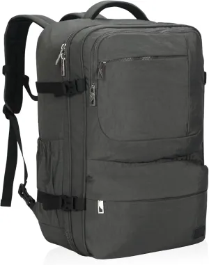Hynes Eagle 44L Carry on Backpack Airline Approved Travel Backpack for Men Women Large Laptop Backpack 17 inch Nylon Backpack Overnight Weekender Bag Grey