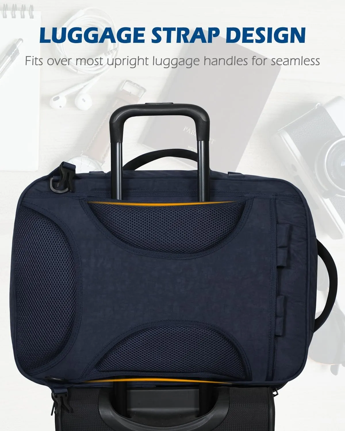 Hynes Eagle 44L Carry on Backpack Airline Approved Travel Backpack for Men Women Large Laptop Backpack 17 inch Nylon Backpack Overnight Weekender Duffel Bag Navy with 3PCS Packing Cubes