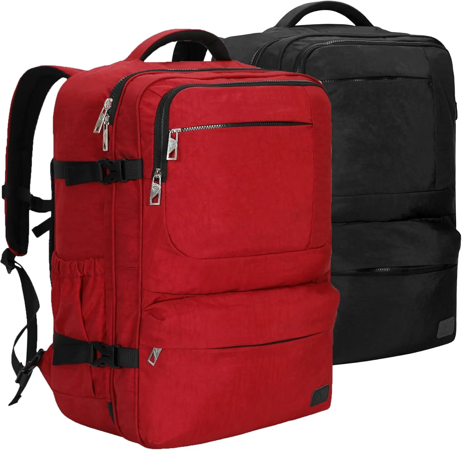 Hynes Eagle 44L Carry on Backpack Airline Approved Travel Backpack for Men Women Large Laptop Backpack 17 inch Nylon Backpack Overnight Weekender Duffel Bag Red with Black