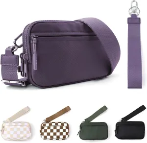 IBEE Dual Wristlet Wallets for Women RFID Blocking Crossbody Wallets Purse with ID Window Large Wristlet Purse Nylon