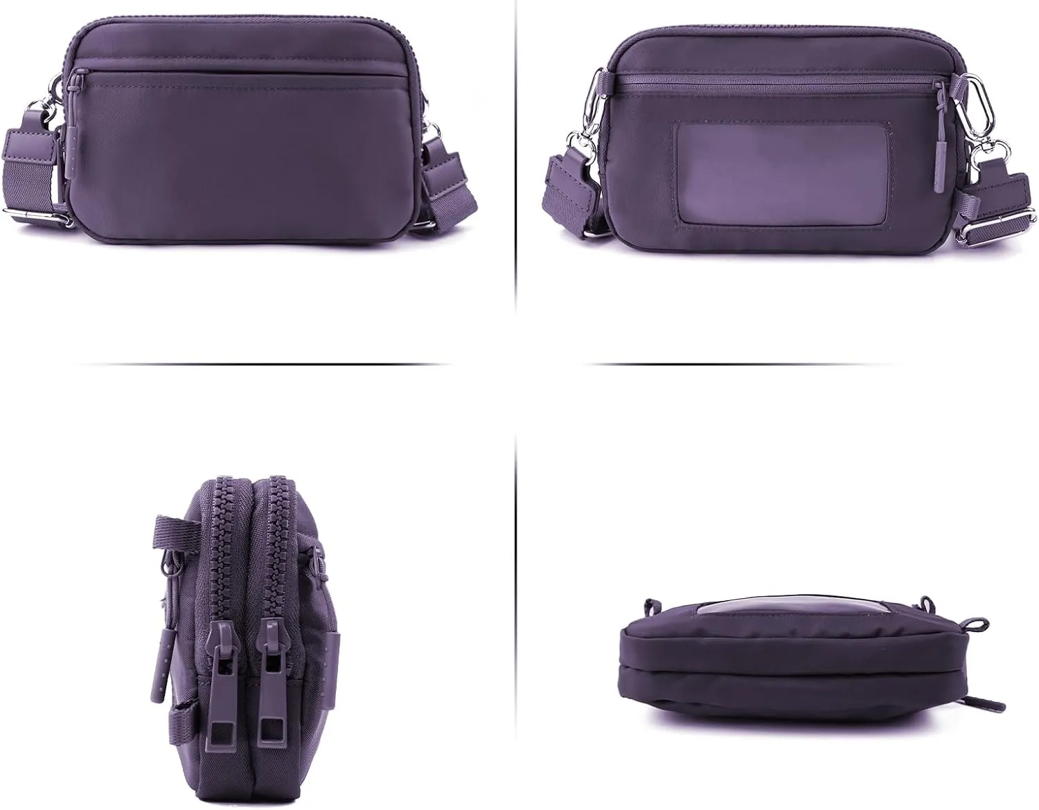IBEE Dual Wristlet Wallets for Women RFID Blocking Crossbody Wallets Purse with ID Window Large Wristlet Purse Nylon