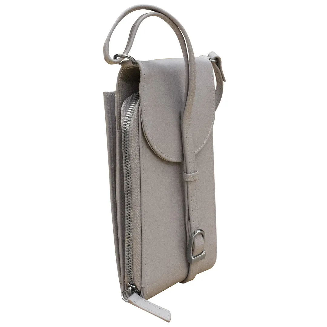 ILI 6321 LAVENDER ACCORDION PHONE CROSSBODY INTERNATIONAL LEATHER INDUSTRIES