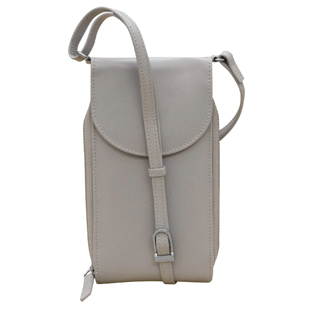 ILI 6321 LAVENDER ACCORDION PHONE CROSSBODY INTERNATIONAL LEATHER INDUSTRIES