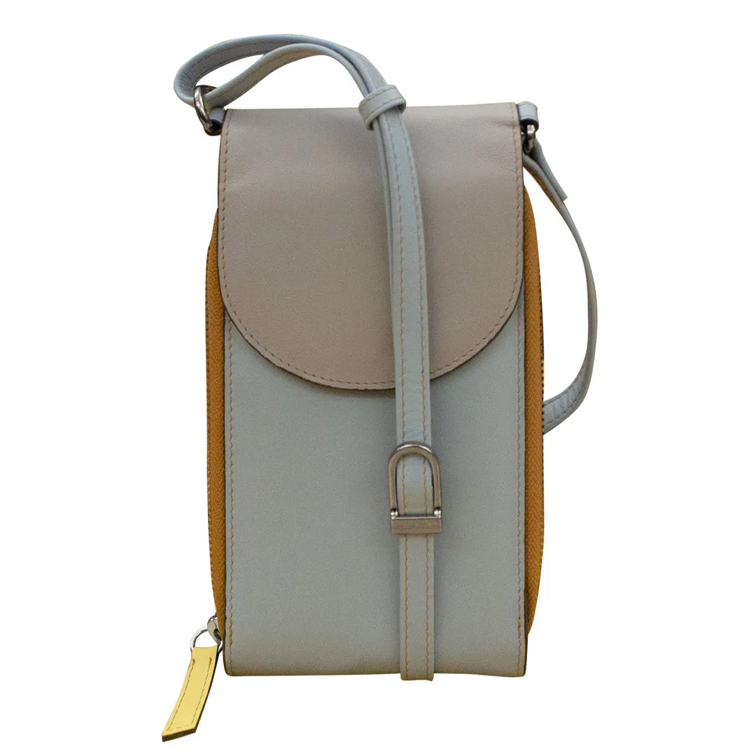ILI 6321 PASTEL MULTI ACCORDION PHONE CROSSBODY INTERNATIONAL LEATHER INDUSTRIES