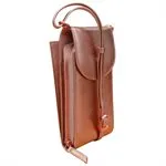 ILI 6321 ROSE METALLIC ACCORDION PHONE CROSSBODY INTERNATIONAL LEATHER INDUSTRIES